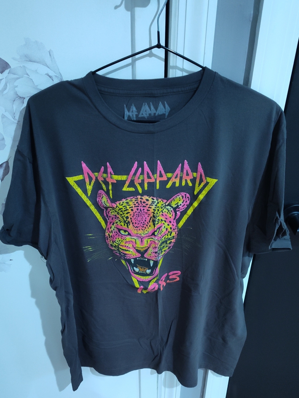 Def Leppard Neon Leopard Graphic Tee - Black
